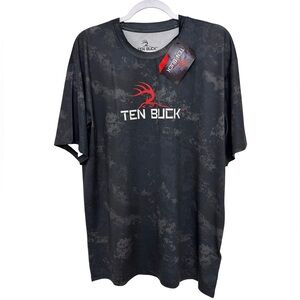 Ten Buck Black Camo Tech SS Tee Graphic Men's Large